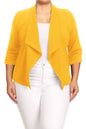 Plus size Solid waist length jacket in a loose fit -  Nueva Moda Boutique By Giselly 