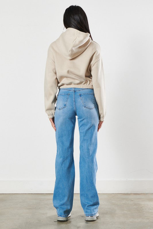 Distressed Wide Leg Jeans -  Nueva Moda Boutique By Giselly 
