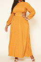 Plus Size Polka Dot Flare Maxi Dress -  Nueva Moda Boutique By Giselly 