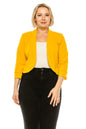 Plus size, solid, waist length blazer cardigan -  Nueva Moda Boutique By Giselly 