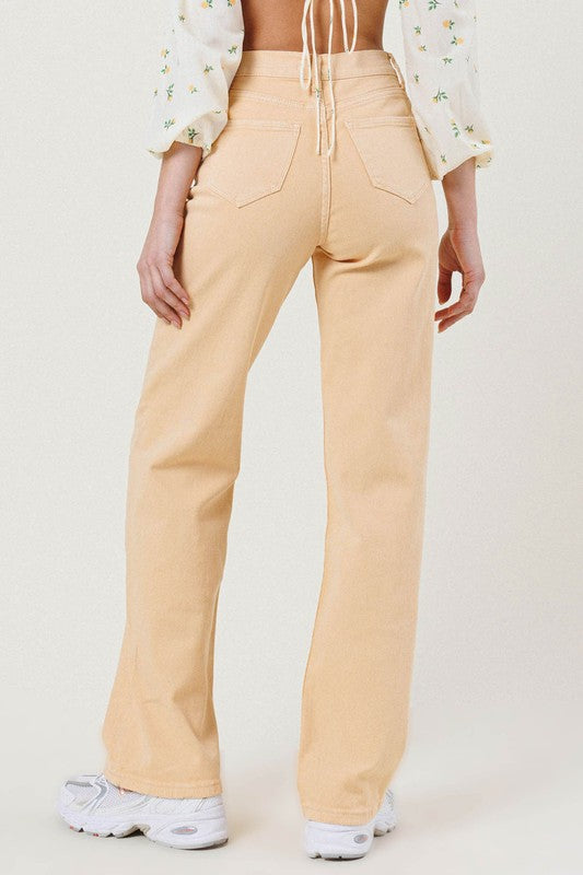 HIGH WAISTED WIDE CUT STRAIGHT LEG -  Nueva Moda Boutique By Giselly 