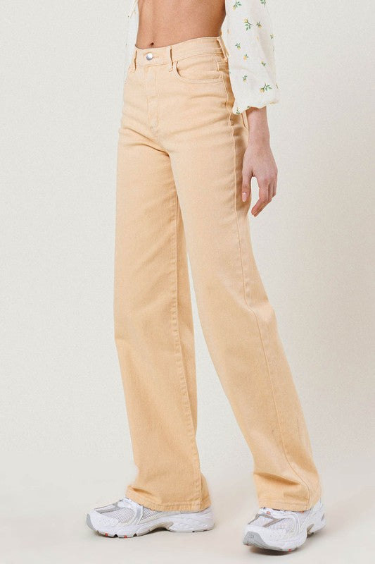 HIGH WAISTED WIDE CUT STRAIGHT LEG -  Nueva Moda Boutique By Giselly 