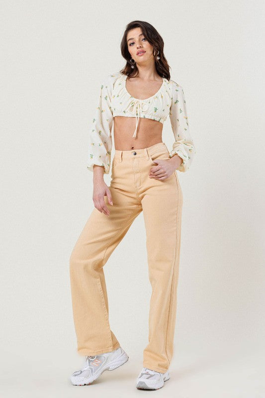 HIGH WAISTED WIDE CUT STRAIGHT LEG -  Nueva Moda Boutique By Giselly 