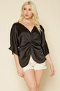 PLEIONE SATIN FRONT TWIST TUNIC -  Nueva Moda Boutique By Giselly 