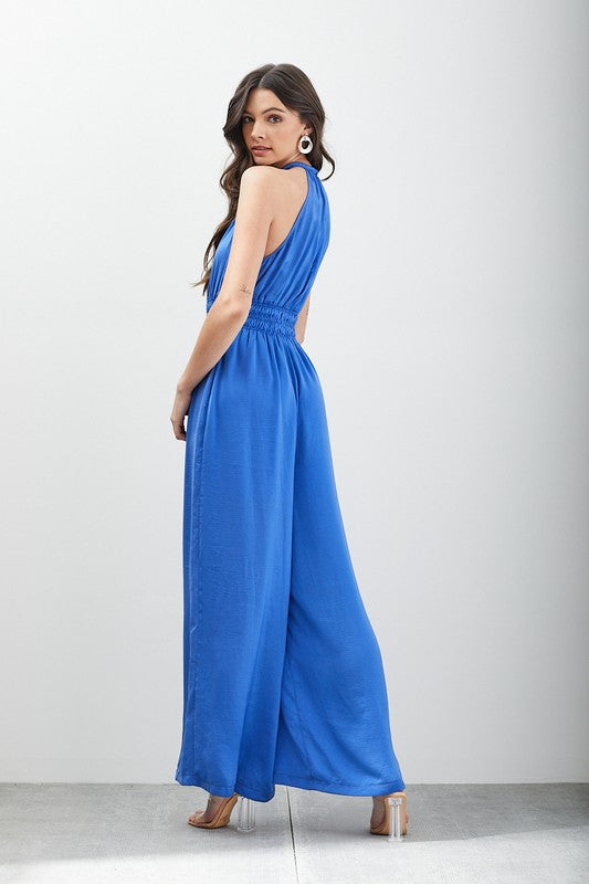 HIGH NECK SLEEVELESS JUMPSUIT -  Nueva Moda Boutique By Giselly 