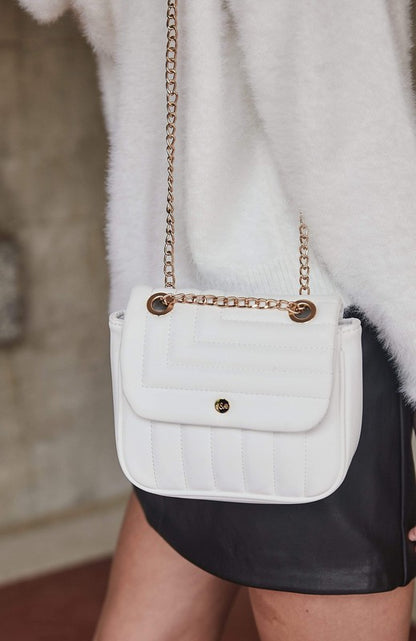 Vegan Leather Quilted Flap Bag -  Nueva Moda Boutique By Giselly 