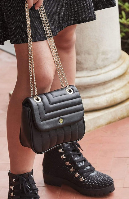 Vegan Leather Quilted Flap Bag -  Nueva Moda Boutique By Giselly 