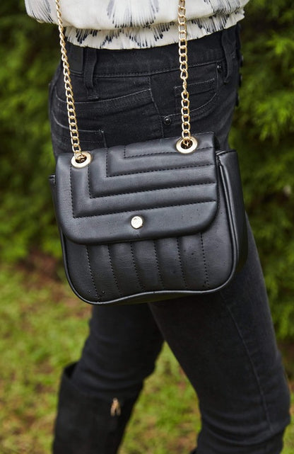 Vegan Leather Quilted Flap Bag -  Nueva Moda Boutique By Giselly 