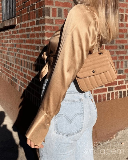 Vegan Leather Quilted Flap Bag -  Nueva Moda Boutique By Giselly 