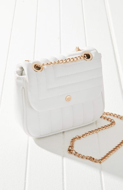 Vegan Leather Quilted Flap Bag -  Nueva Moda Boutique By Giselly 