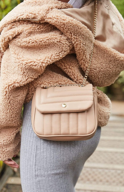 Vegan Leather Quilted Flap Bag -  Nueva Moda Boutique By Giselly 