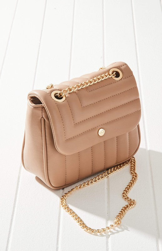 Vegan Leather Quilted Flap Bag -  Nueva Moda Boutique By Giselly 
