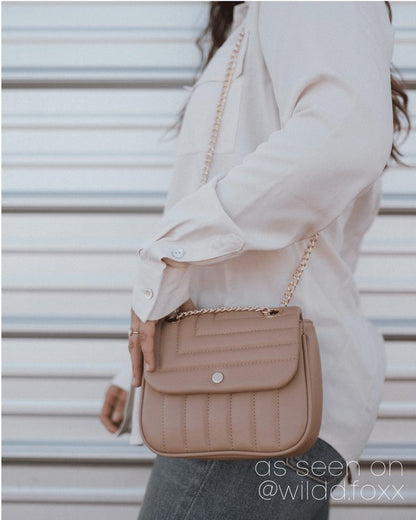 Vegan Leather Quilted Flap Bag -  Nueva Moda Boutique By Giselly 