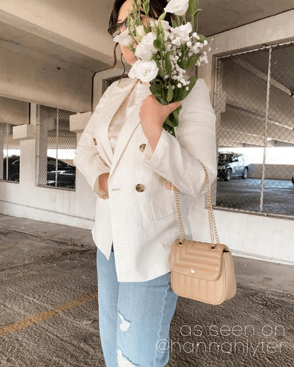 Vegan Leather Quilted Flap Bag -  Nueva Moda Boutique By Giselly 