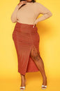 Plus Size Drawstring Hem Shimmer Maxi Skirt -  Nueva Moda Boutique By Giselly 