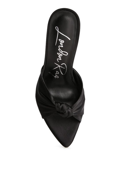 FIRST CRUSH SATIN KNOT HIGH HEELED SANDALS -  Nueva Moda Boutique By Giselly 