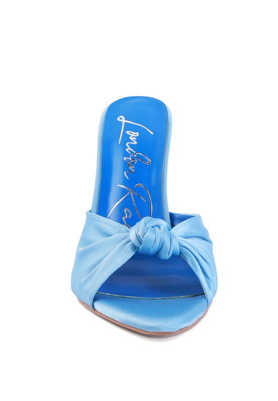 FIRST CRUSH SATIN KNOT HIGH HEELED SANDALS -  Nueva Moda Boutique By Giselly 