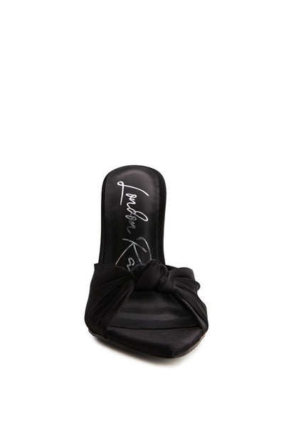 FIRST CRUSH SATIN KNOT HIGH HEELED SANDALS -  Nueva Moda Boutique By Giselly 