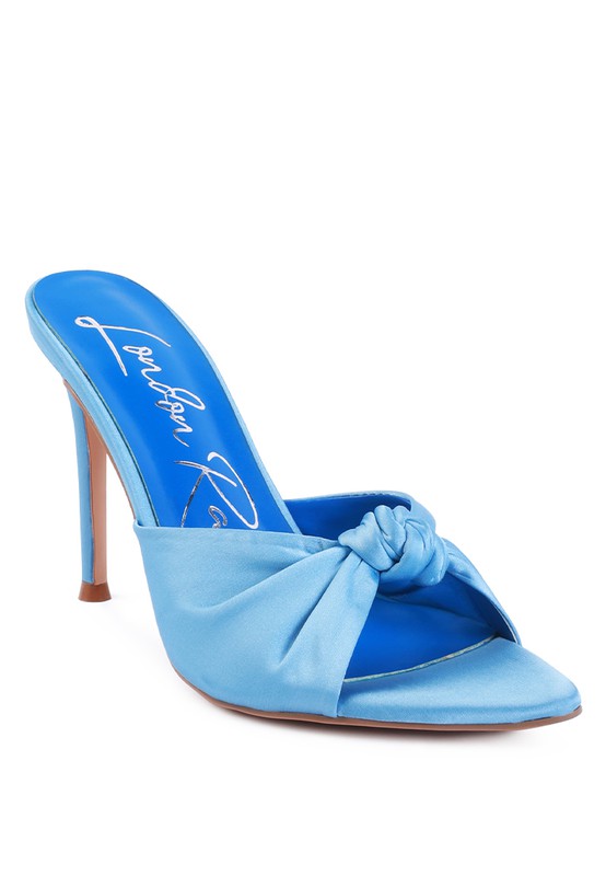 FIRST CRUSH SATIN KNOT HIGH HEELED SANDALS -  Nueva Moda Boutique By Giselly 