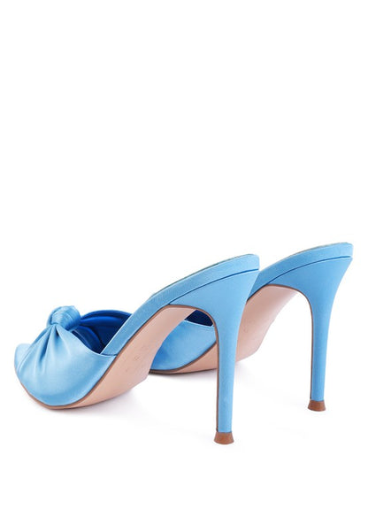 FIRST CRUSH SATIN KNOT HIGH HEELED SANDALS -  Nueva Moda Boutique By Giselly 