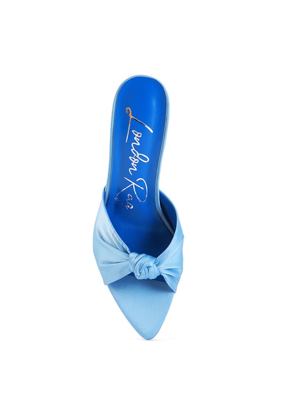 FIRST CRUSH SATIN KNOT HIGH HEELED SANDALS -  Nueva Moda Boutique By Giselly 