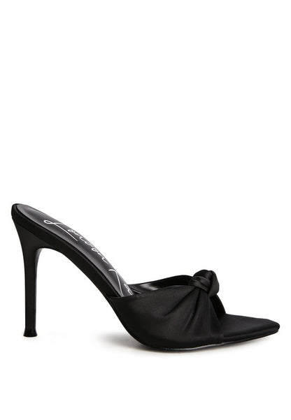 FIRST CRUSH SATIN KNOT HIGH HEELED SANDALS -  Nueva Moda Boutique By Giselly 