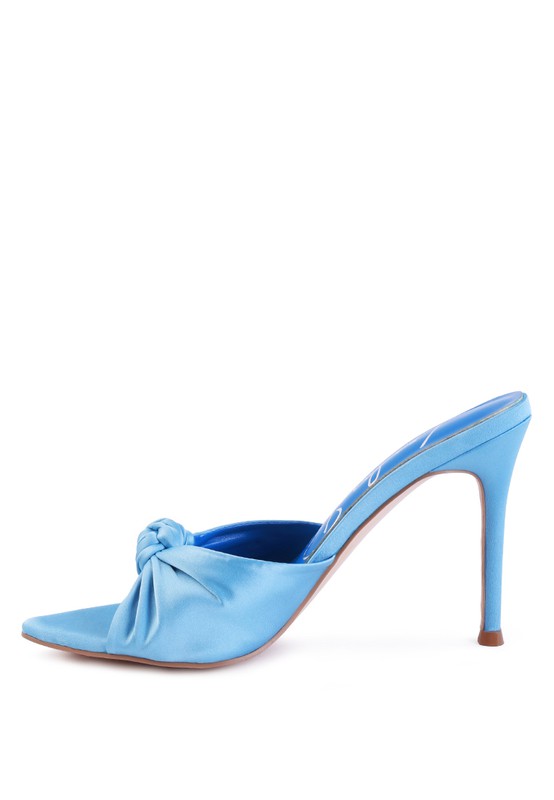 FIRST CRUSH SATIN KNOT HIGH HEELED SANDALS -  Nueva Moda Boutique By Giselly 