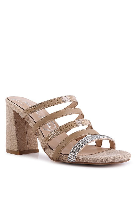 PEACHES MULTI STRAP DIAMANTE DETAIL SANDALS -  Nueva Moda Boutique By Giselly 