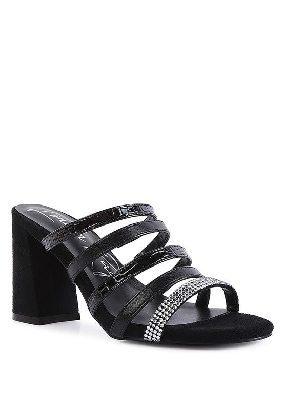 PEACHES MULTI STRAP DIAMANTE DETAIL SANDALS -  Nueva Moda Boutique By Giselly 