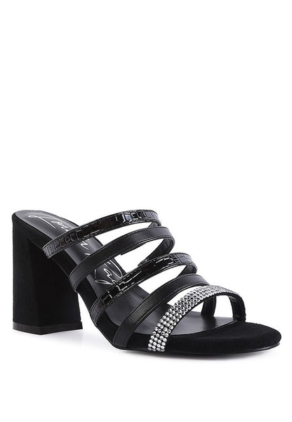 PEACHES MULTI STRAP DIAMANTE DETAIL SANDALS -  Nueva Moda Boutique By Giselly 
