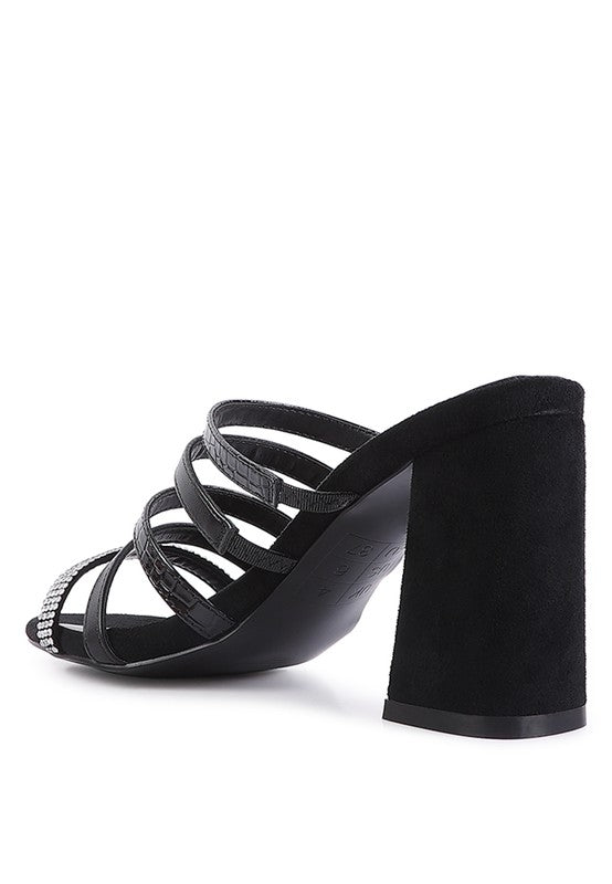 PEACHES MULTI STRAP DIAMANTE DETAIL SANDALS -  Nueva Moda Boutique By Giselly 