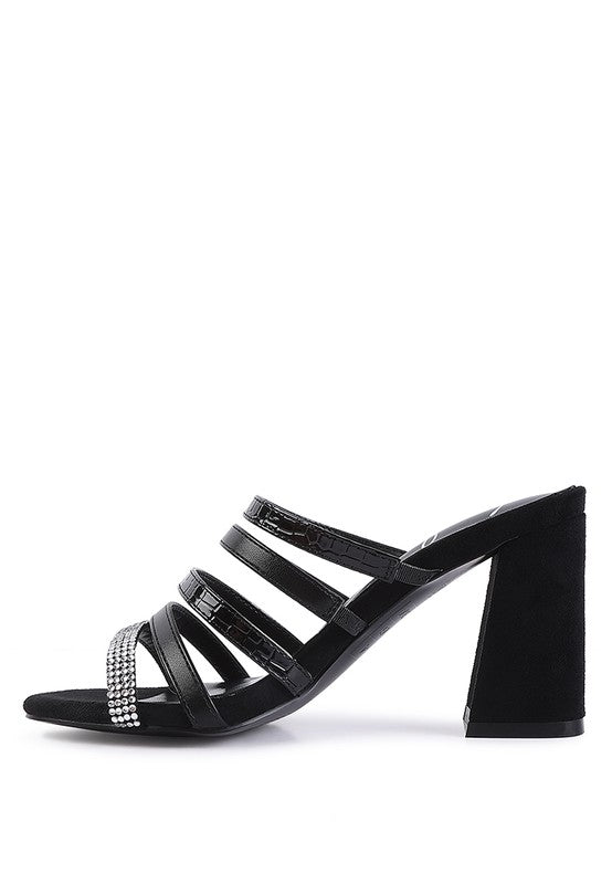 PEACHES MULTI STRAP DIAMANTE DETAIL SANDALS -  Nueva Moda Boutique By Giselly 