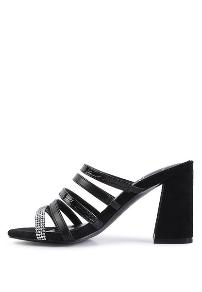 PEACHES MULTI STRAP DIAMANTE DETAIL SANDALS -  Nueva Moda Boutique By Giselly 