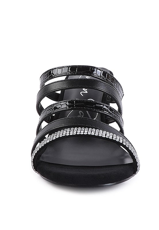 PEACHES MULTI STRAP DIAMANTE DETAIL SANDALS -  Nueva Moda Boutique By Giselly 