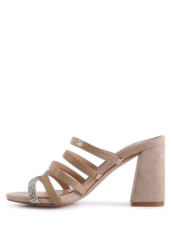 PEACHES MULTI STRAP DIAMANTE DETAIL SANDALS -  Nueva Moda Boutique By Giselly 