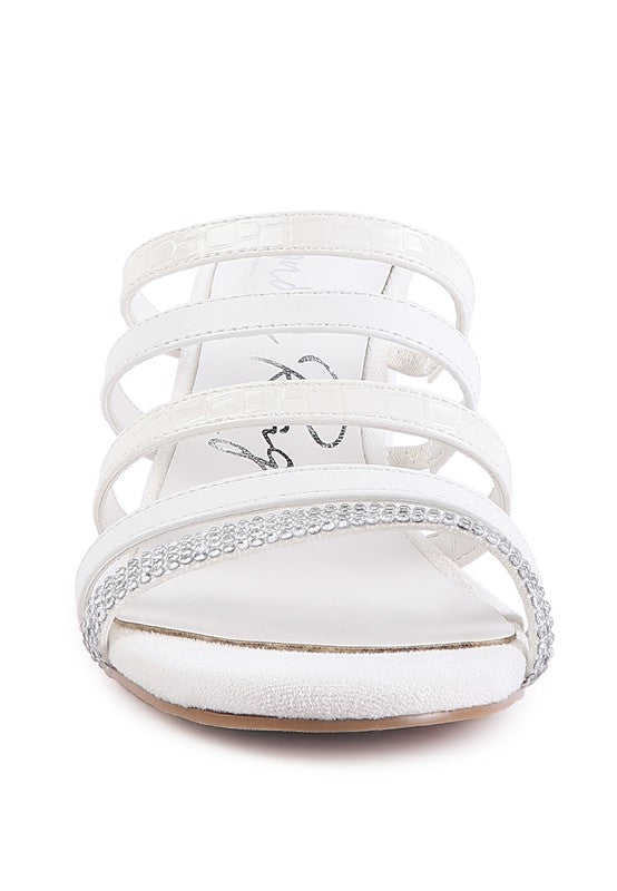 PEACHES MULTI STRAP DIAMANTE DETAIL SANDALS -  Nueva Moda Boutique By Giselly 