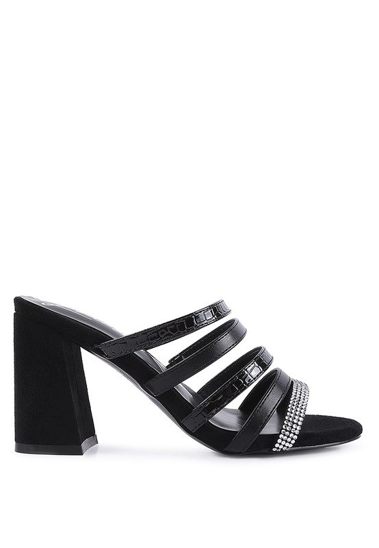 PEACHES MULTI STRAP DIAMANTE DETAIL SANDALS -  Nueva Moda Boutique By Giselly 