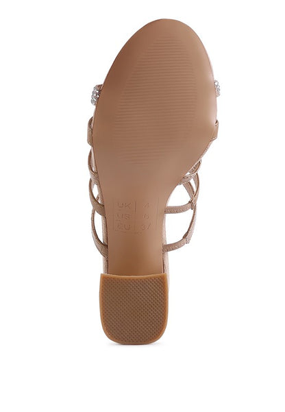 PEACHES MULTI STRAP DIAMANTE DETAIL SANDALS -  Nueva Moda Boutique By Giselly 