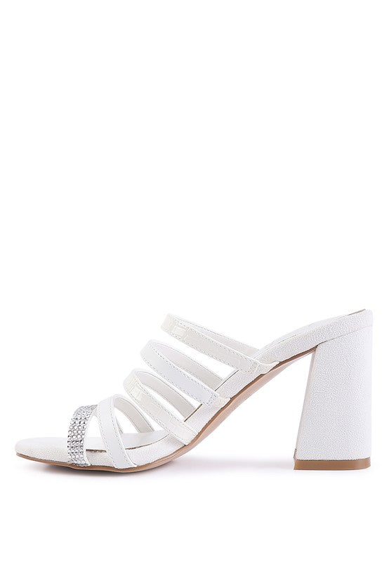 PEACHES MULTI STRAP DIAMANTE DETAIL SANDALS -  Nueva Moda Boutique By Giselly 