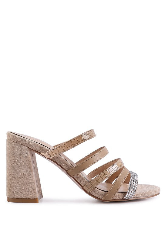 PEACHES MULTI STRAP DIAMANTE DETAIL SANDALS -  Nueva Moda Boutique By Giselly 