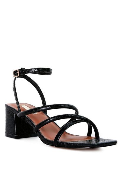 Right Pose Croc Mid Block Heel Casual Sandals -  Nueva Moda Boutique By Giselly 
