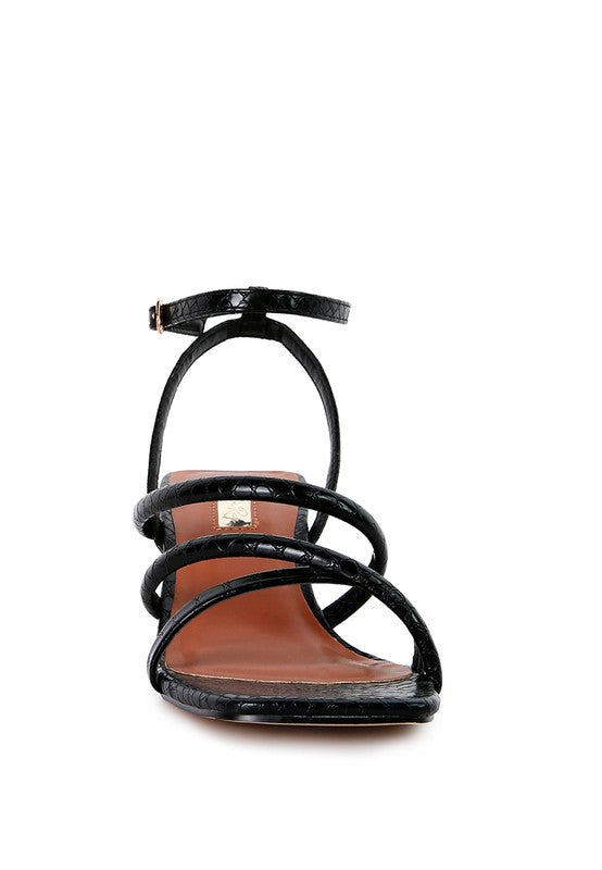 Right Pose Croc Mid Block Heel Casual Sandals -  Nueva Moda Boutique By Giselly 