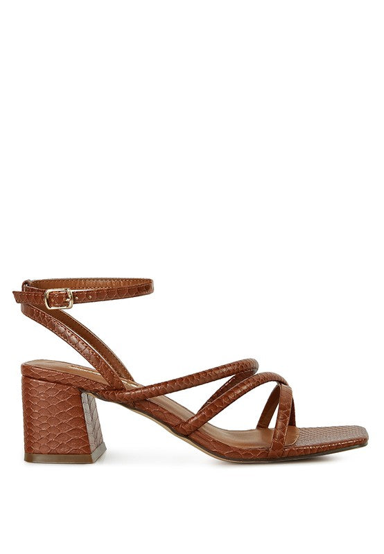 Right Pose Croc Mid Block Heel Casual Sandals -  Nueva Moda Boutique By Giselly 