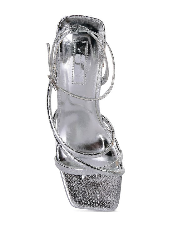Right Pose Croc Mid Block Heel Casual Sandals -  Nueva Moda Boutique By Giselly 