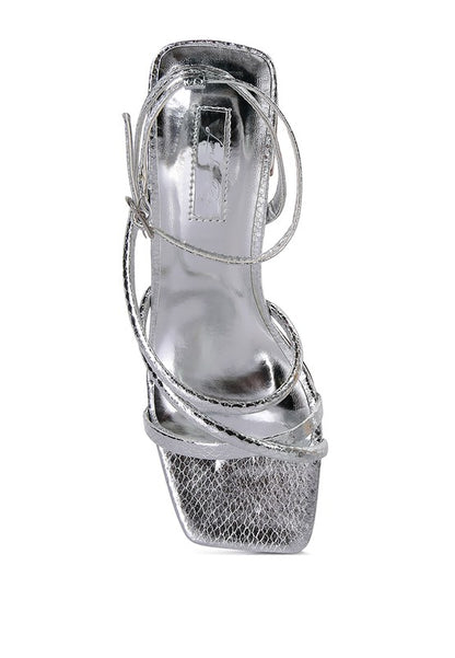 Right Pose Croc Mid Block Heel Casual Sandals -  Nueva Moda Boutique By Giselly 
