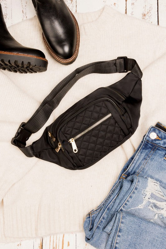 Quilted Belt Sling Bum Bag -  Nueva Moda Boutique By Giselly 