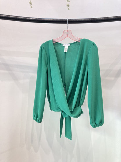 Surplice blouse long sleeve top -  Nueva Moda Boutique By Giselly 