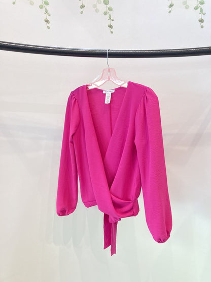 Surplice blouse long sleeve top -  Nueva Moda Boutique By Giselly 