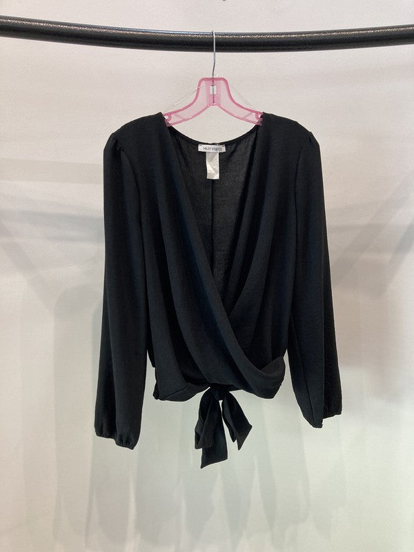 Surplice blouse long sleeve top -  Nueva Moda Boutique By Giselly 