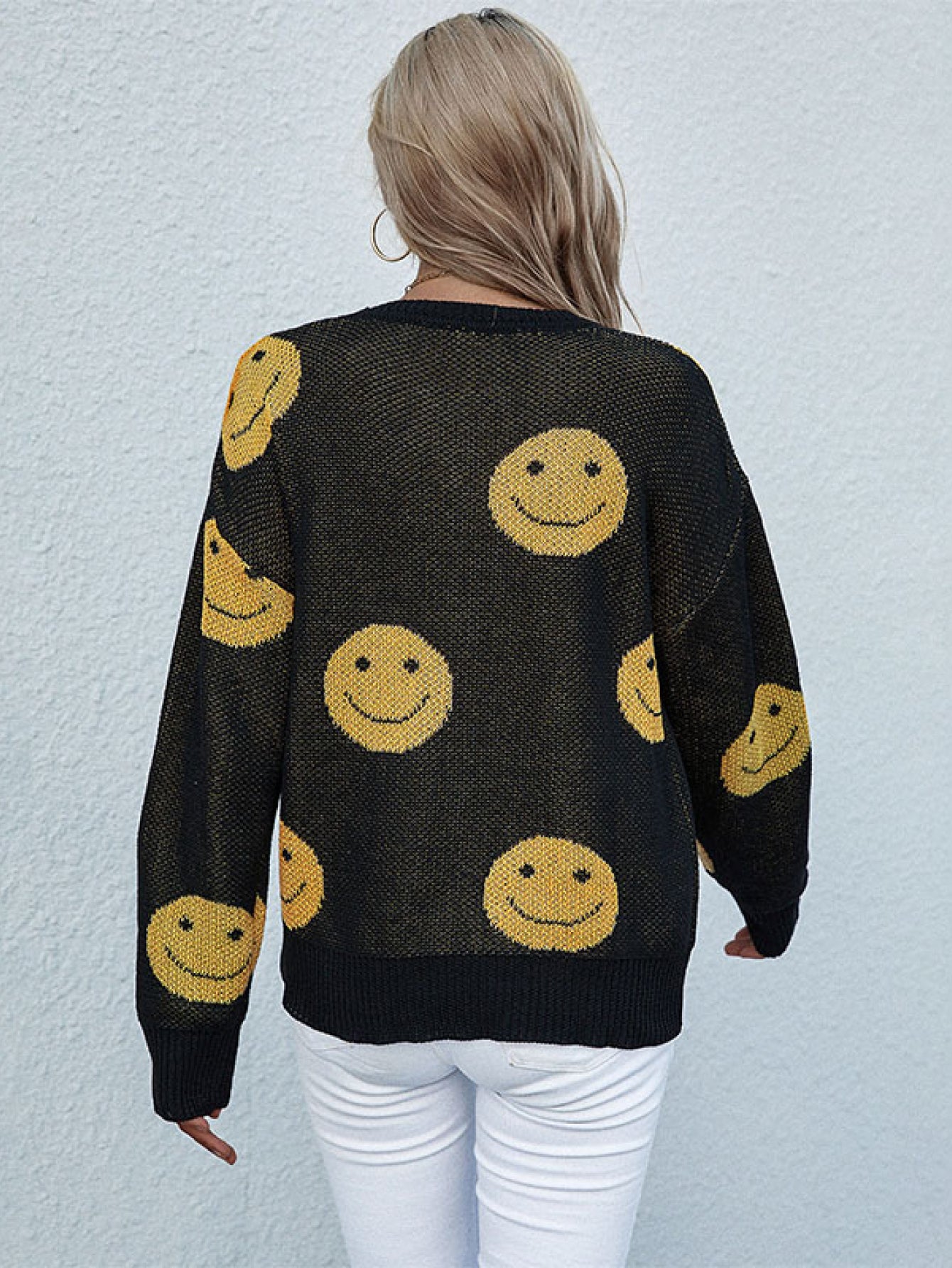 Smiley Face Sweater -  Nueva Moda Boutique By Giselly 